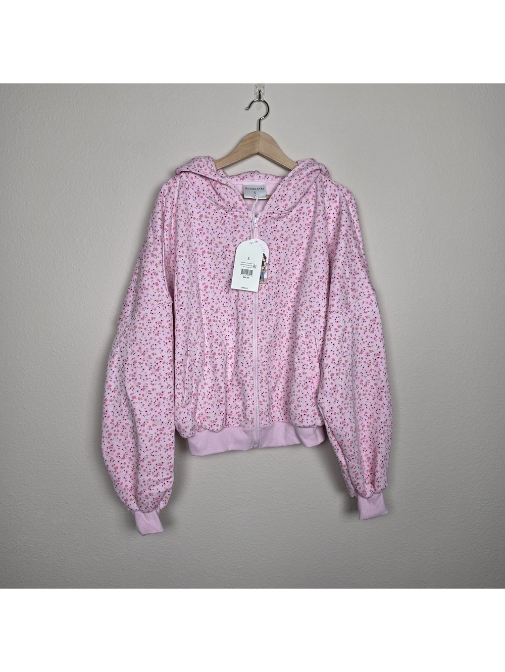 Blogilates Women's Mommy & Me Marshmallow Full Zip Hooded Sweatshirt S